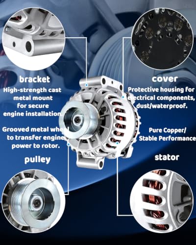 WorldCraft 12V 205A High Output Alternator for Ford F250 F350 Super Duty 6.0L - size: 6C3Z-10346-BA