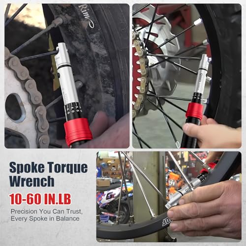 VANPO Spoke Torque Wrench, 10–60 in-lb, for Motorcycle Wheel Maintenance - size: Spoke (10-60 In-Lb)
