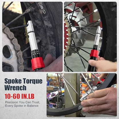 VANPO Spoke Torque Wrench, 10–60 in-lb, for Motorcycle Wheel Maintenance - size: Spoke (10-60 In-Lb)