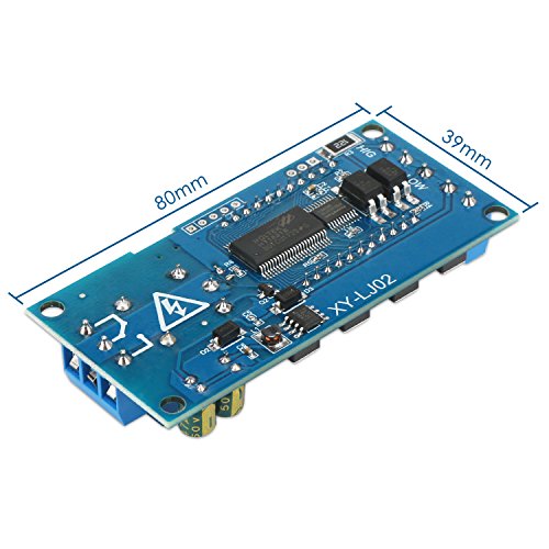 DROK Timer Relay - 5V/12V/24V Time Delay Relay Switch Delay-Off Cycle Timer 0.01s-9999mins with LCD Display Support Micro USB 5V Power Supply - color: Blue, size: 1pcs