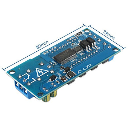 DROK Timer Relay - 5V/12V/24V Time Delay Relay Switch Delay-Off Cycle Timer 0.01s-9999mins with LCD Display Support Micro USB 5V Power Supply - color: Blue, size: 1pcs