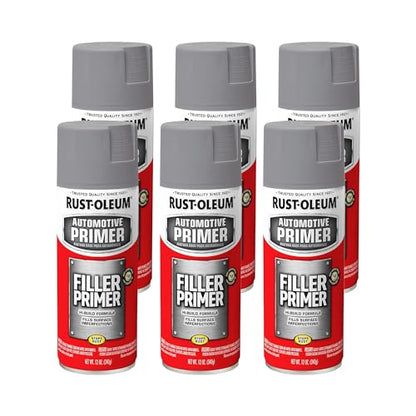 6-Pack of 11 oz Rust-Oleum Brands 249279 Gray Automotive Filler Primer Spray
