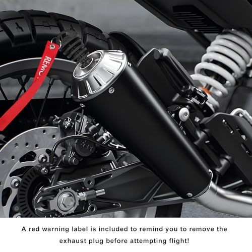Sun Walker 2 PCS Muffler Exhaust Wash Plug, 0.6"-1.5" Motorcycle Exhaust Silencer Cleaning Plug with Streamer, Rubber Muffler Tailpipe Wash Protector for 2 Stroke Dirt Bike ATV (Black) - color: Black, Thin