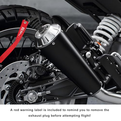 Sun Walker 2 PCS Muffler Exhaust Wash Plug, 0.6"-1.5" Motorcycle Exhaust Silencer Cleaning Plug with Streamer, Rubber Muffler Tailpipe Wash Protector for 2 Stroke Dirt Bike ATV (Black) - color: Black, Thin