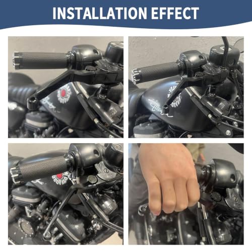 Motorcycle Levers Brake Clutch Hand Lever Adjustable Fit for Harley 2004-2013 Sportster XLH XL 883 1200 (Long, Black) - color: Black, style: Long