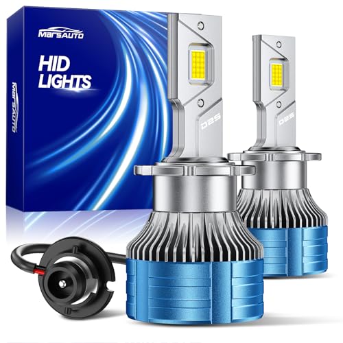 Marsauto D2S HID Bulbs, 800% Brightness, 6500K White for 85122 66240 66040 66240CBI Bulb, Plug and Play, Pack of 2 - color: SUPER 6000K WHITE, size: D2S