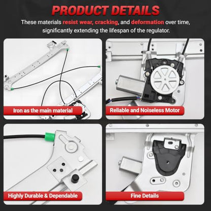 PZ Rear Driver Side Power Window Regulator with Motor Assembly Replacement for 2000-2006 Chevy Silverado Suburban 1500 2500 GMC Sierra Yukon Cadillac Escalade,741-578 - style: 741-578