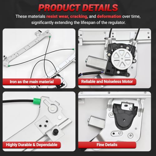 PZ Rear Passenger Side Power Window Regulator with Motor Assembly Compatible with 2000-2006 Chevy Silverado Suburban 1500 2500 GMC Sierra Yukon Cadillac Escalade,741-579 - style: 741-579