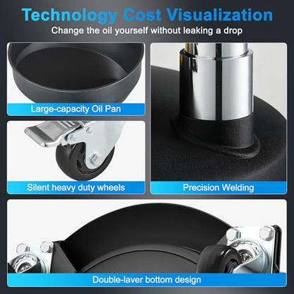 Oil Drain Extractor 18.5 Gallon Wheeled and Adjustable Height Funnel - size: 5702-B