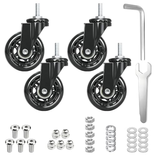 MySit Creeper Wheels Replacement Set of 4, 2.5 Inch Snap on Creeper Wheel