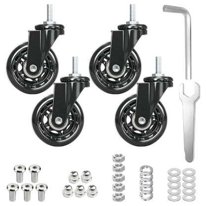 MySit Creeper Wheels Replacement Set of 4, 2.5 Inch Snap on Creeper Wheel