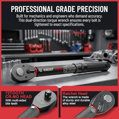 1/4" Drive Torque Wrench 20-260In.-Lb./2.96-29.4Nm, Two-way Adjustable 72-tooth Click Torque Wrench, Dual Scale, ±3% Accuracy Wrench, Suitable for Maintenance Bicycles, Cars and Trucks - size: 1/4"