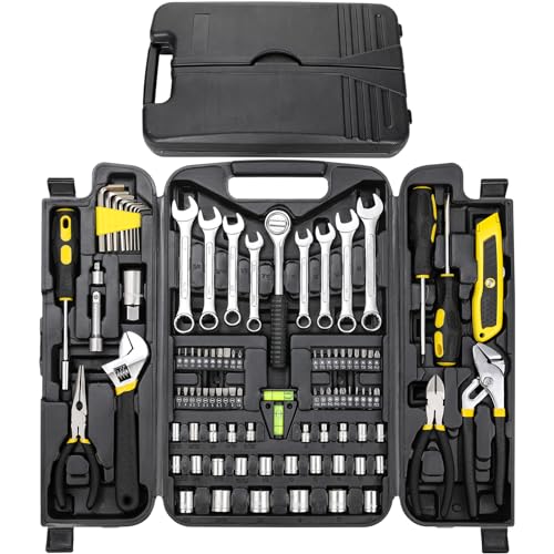 TLGREEN 95-Piece Mechanic Tool Set with Storage Case, Yellow - color: Yellow