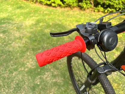 Bike Grips Bicycle Handlebar End Grips Replacement Handle Bar Grips Non-Slip Soft Rubber Protector for Mountain Bike Tricycle Wheel Chair - color: RED