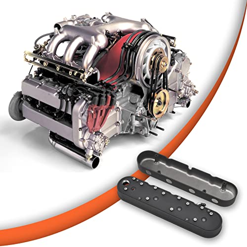 Cast Aluminum Valve Covers with Coil Mounts - color: Black, size: GM LS 293 325 376