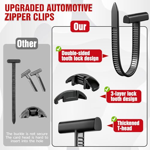 90 pcs Nylon Universal Cable Tie Buckle, Automotive Clips with Cutter