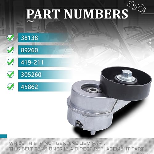IRONTEK 419-211 Belt Tensioner Assembly with Pulley Compatible for Ford E-150 E-150 Club Wagon E-150 Econoline E-150 Econoline Club Wagon E-250#38138 89260 305260 49232 - size: 89260