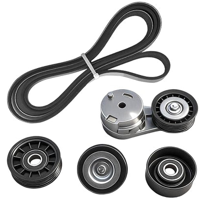 Serpentine Belt Kit With Tensioner And Idler Pulley For Chevrolet Pontiac - size: Chevy Impala, Malibu, Pontiac G6 (06-11)