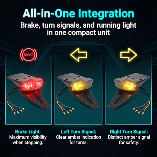 10 LEDs Integrated Motorcycle Tail Light - color: 10 Leds