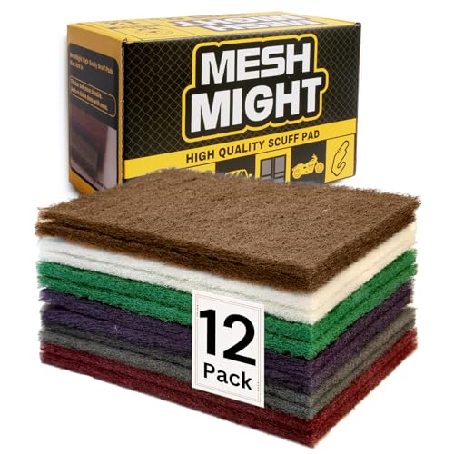 Non-Woven Scuff Pads, 6 x 9 Inch, 12-Pack, Multi-Grit - color: Multi