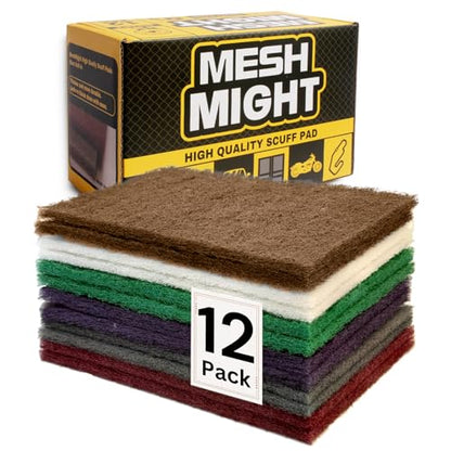 Non-Woven Scuff Pads, 6 x 9 Inch, 12-Pack, Multi-Grit - color: Multi