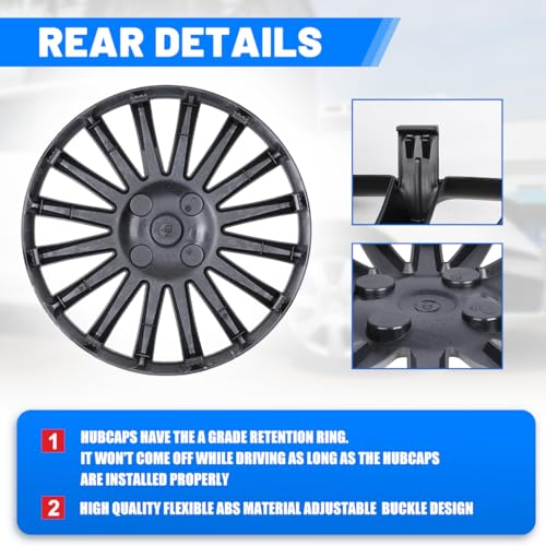 15 inch Hubcaps Wheel Rim Cover for Univers Cars SUV Truck, - color: 5019-Black Matte-15