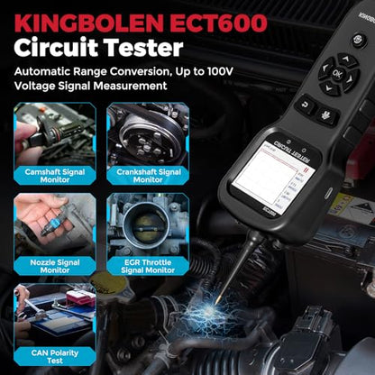 KINGBOLEN ECT600 Automotive Power Circuit Probe Tester with Inject Test 36'