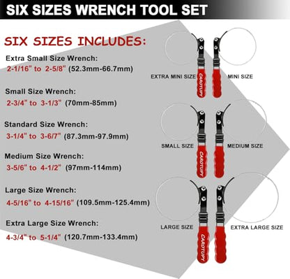 Oil Filter Wrench Set with Small Oil Funnel for Oil Change, 7 Pcs