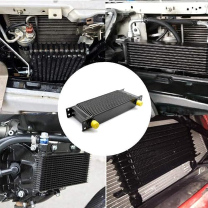16 Row AN10-10AN Stacked Plate Oil Cooler Aluminium Alloy - color: Oil Cooler, size: 16 Row-BK