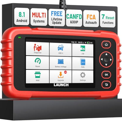 Launch OBD2 Scanner CRP123X V3.0 Elite,7 Resets Scan Tool,Lifetime Update