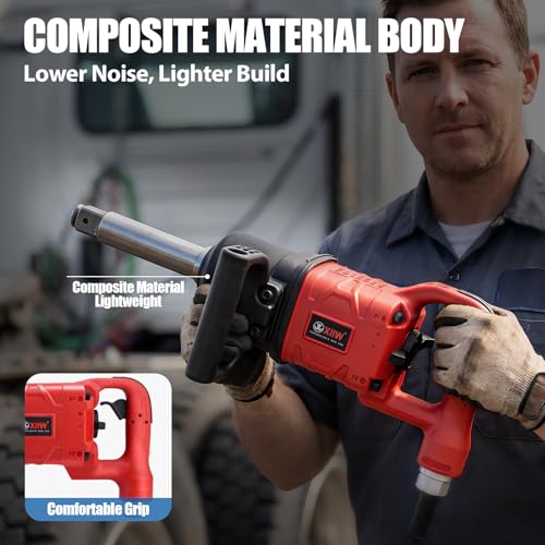 1 Inch Air Impact Wrench, Up to 3000ft-lbs Torque, 5000RPM 1'' Impact Gun - size: 1 Inch | 3000 ft-lbs w/6" Extended Anvil