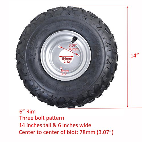 TDPRO 145/70-6 ATV Go Kart Quad Tires and Rims | 4PR Wheels (Set of 2)