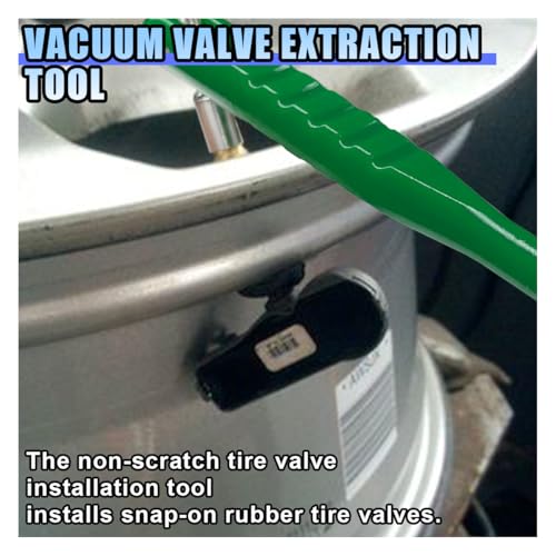 BDZMC Tire Valve Stem Puller, No Scratch Tire Valve Insertion Tool, Plastic Handle Valve Stem Removal Tool, 11.6" Tire Valve Core Removal Tool, Universal Tire Repair Installer Tool for Car Motorcycle