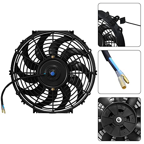 MuHize 12" Automotive Electric Radiator Cooling Fan with Mount Kit 12V 80W - size: 1Pcs-12 inch