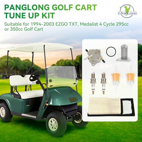Panglong EZGO Tune Up Kit, Suitable for 1994-2003 EZGO TXT, Medalist 4 Cycle 295cc 350cc Gas Golf Cart, Replacement OEM#72368G01 26591G01 72084-G01 72021-G01 5307