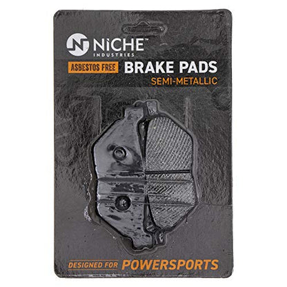 NICHE Front Rear Brake Pad Set for Yamaha 5JJ-W0045-00-00 Semi-Metallic - size: Semi-Metallic