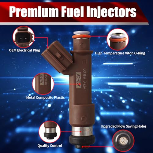 Set of 4 Fuel Injectors 15710-54L00 Replacement - size: 15710-54L00