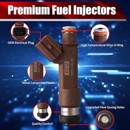 Set of 4 Fuel Injectors 15710-54L00 Replacement - size: 15710-54L00