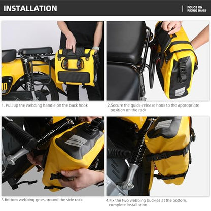 Rhinowalk Motorcycle Saddlebags, Waterproof Saddlebags, Quick Release 15L Single Side Hanging Bag Motorcycle Accessories - size: 15L
