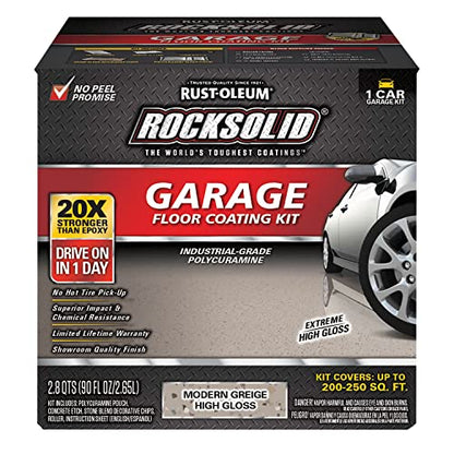 Rust-Oleum RockSolid Garage Floor Coating Kit, Modern Greige, 1 Car Kit - color: Modern Greige, size: 1 Car
