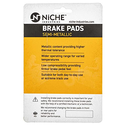 NICHE Front Rear Brake Pad Set for Suzuki 69100-47820 Semi-Metallic - size: Semi-Metallic