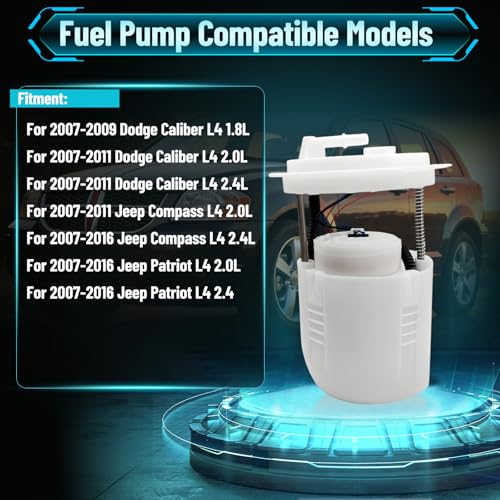 Electric Fuel Pump Assembly E7220M Compatible with 2007-2016 Jeep Compass Patriot 2.0L 2.4L, for Dodge Caliber 2007-2011, Replaces SP7040M 5183201AB - color: E7220M