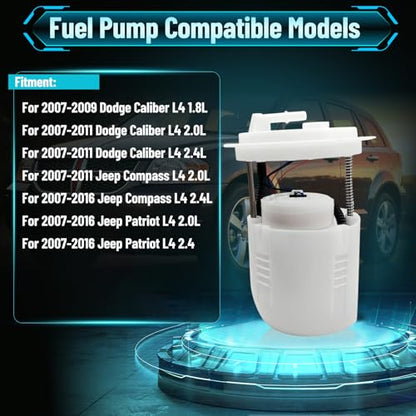 Electric Fuel Pump Assembly E7220M Compatible with 2007-2016 Jeep Compass Patriot 2.0L 2.4L, for Dodge Caliber 2007-2011, Replaces SP7040M 5183201AB - color: E7220M