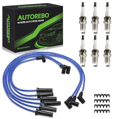 Set of 6 PCS Ignition Spark Plug Wires 671-6064 51032 RC-GMX086 & 6 Iridium Spark Plugs Set Compatible with Pontiac Bonneville Buick LeSabre Lucerne Park Avenue Oldsmobile 88 LSS 3.8L V6 1999-2005 - size: 51032
