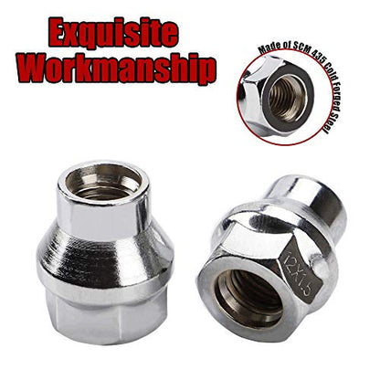 12x1.5 Extended (ET) Lug Nuts, Chrome, 24PCS - color: Chrome, size: 1.1inch