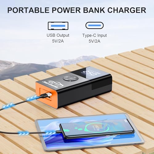 Jump Starter with Air Compressor, 8000A 180PSI, Portable Car Battery Jump Starter (All Gas/12L Diesel) 12V Automobile Jump Box Pack Chargers with Jumper Cables, 4-Mode LED Lights - color: Pumpkin Orange
