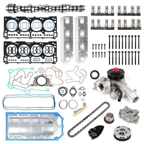 5.7 HEMI MDS Cam and Lifter Rebuild Kit, Fit for 2009-2015 Dodge Ram 1500 5.7L (Include 53022263AF Camshaft, Lifters, Oil Pump, Water Pump, Timing Chain & Head Gasket Set) - color: MDS Kit w/ VVT Water Oil Pump
