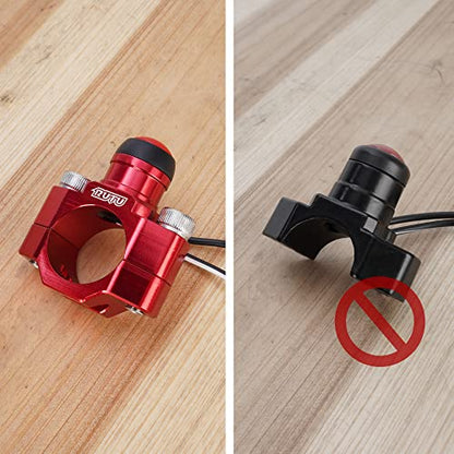 CNC Universal Engine Stop Start Kill Switch Button for 22mm Handlebar - RED - color: Red, size: with Mounting Backplate