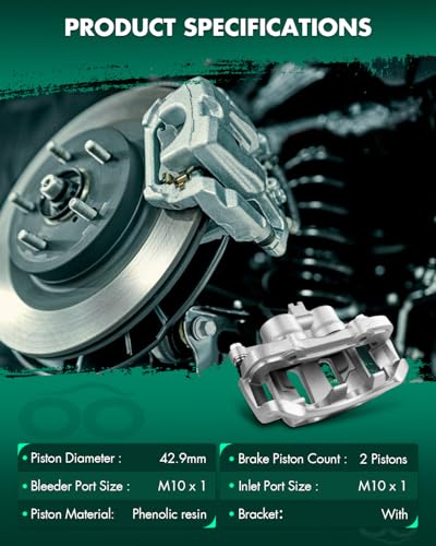 SCITOO 19B1673 Front Left Disc Brake Caliper With Bracket - size: Front Driver[19B1673]