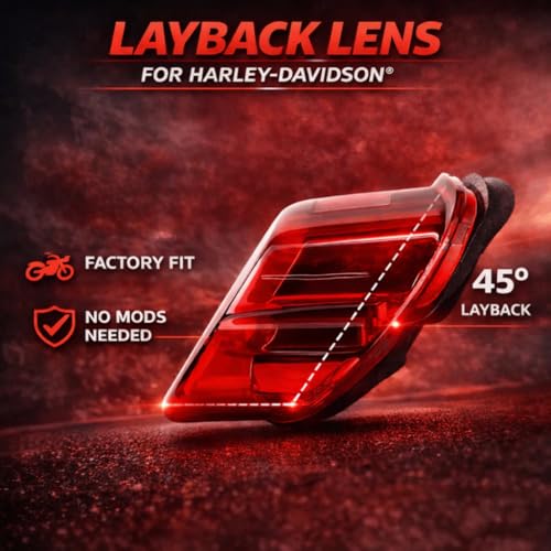 Eagle Lights Strobing LED Brake Light for Harley Davidson Motorcycles with Bottom License Plate Window - color: Red with Bottom License Plate Window